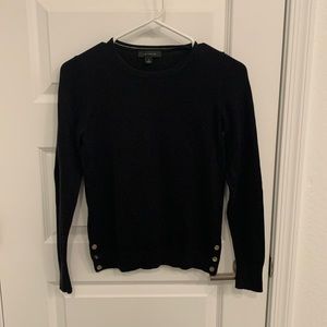 Black Ann Taylor sweater with gold button detail S